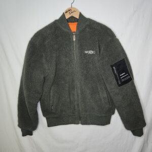 Wasted Men's Green Orange Front Zip Jacket Size XS